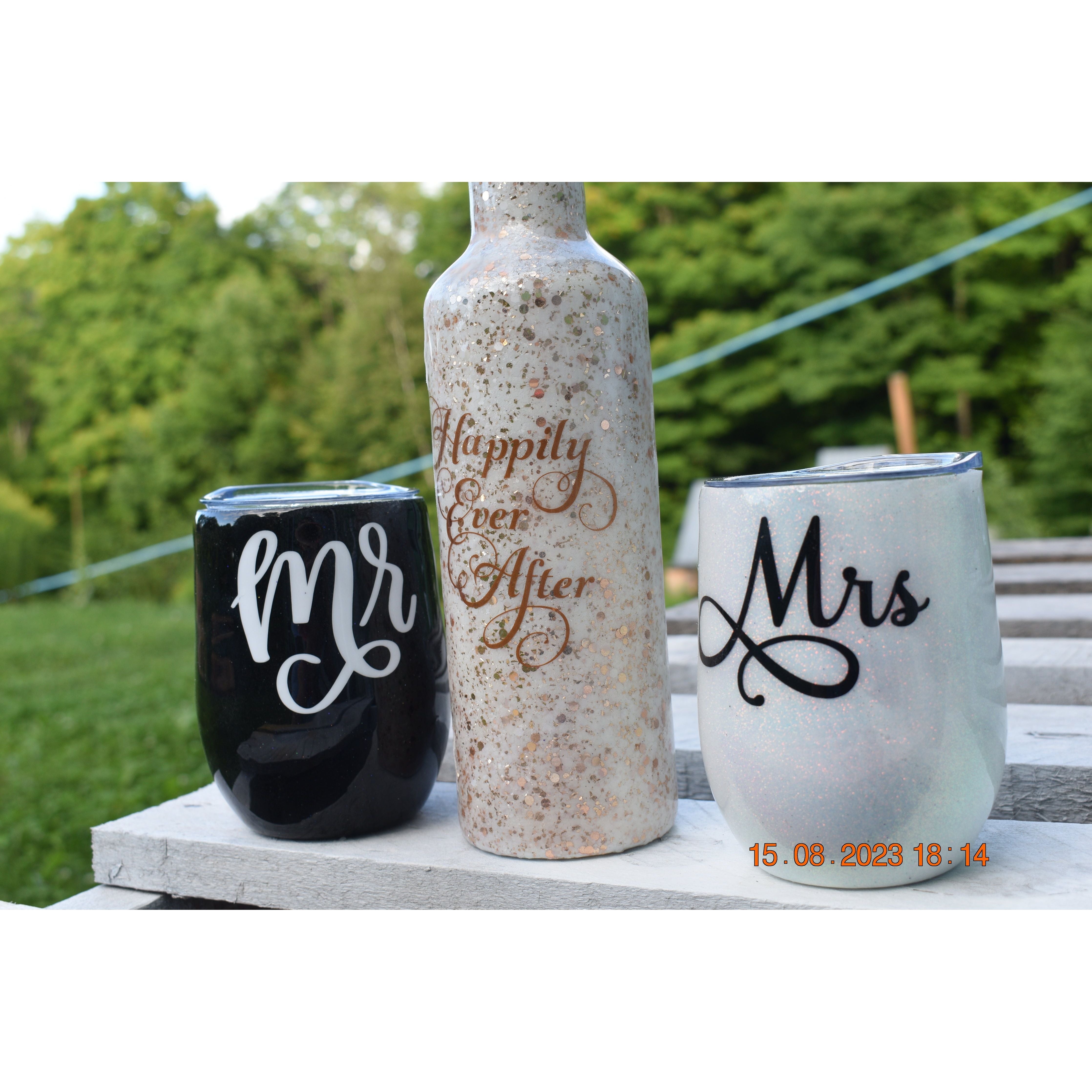 3-peice wedding wine set