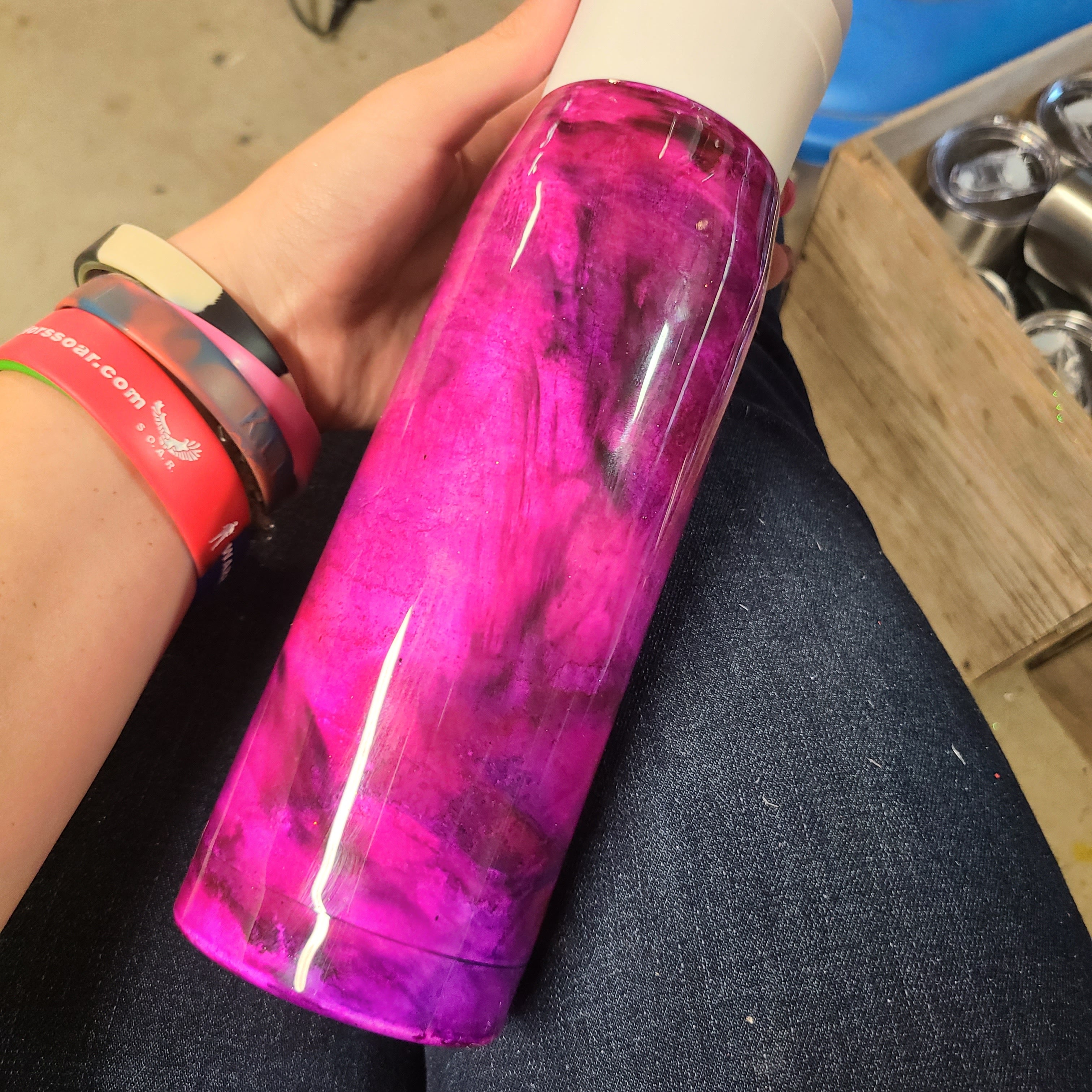 pink-purple, Bluetooth tumbler